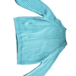 🛍️ TURQUOISE Vintage Hand Made Sweater VINTAGE w/ puff sleeves Y2K